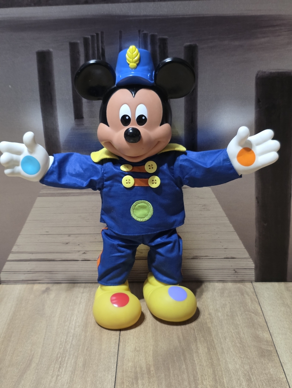 Vintage 1990 Disney Mattel Mickey Mouse Marching Band Leader Squeak Doll Plush